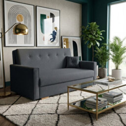 Viva Sonic Iii Sofa Bed For Living Room With Storage Chipboard Frame Polyurethane Foam 153X100X85Cm Grey - thumbnail 1