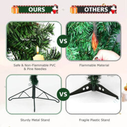 Costway 7Ft Half Christmas Tree Holiday Decoration Tree 403 Pvc Branch Tips & Led Lights - thumbnail 8