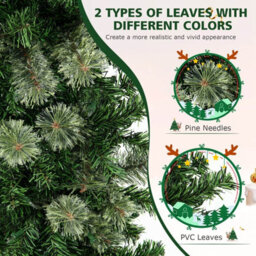 Costway 7Ft Half Christmas Tree Holiday Decoration Tree 403 Pvc Branch Tips & Led Lights - thumbnail 5