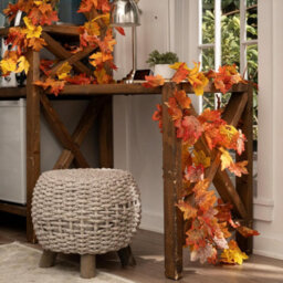 2 Pack Artificial Fall Maple Leaf Garland, 5.9Ft/piece Autumn Hanging Vine, Fall Leaves Thanksgiving Decor - thumbnail 6