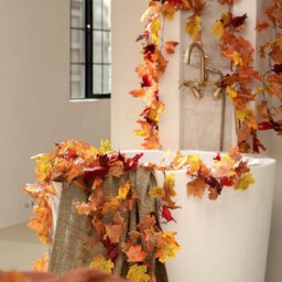 2 Pack Artificial Fall Maple Leaf Garland, 5.9Ft/piece Autumn Hanging Vine, Fall Leaves Thanksgiving Decor - thumbnail 2