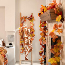 2 Pack Artificial Fall Maple Leaf Garland, 5.9Ft/piece Autumn Hanging Vine, Fall Leaves Thanksgiving Decor - thumbnail 3