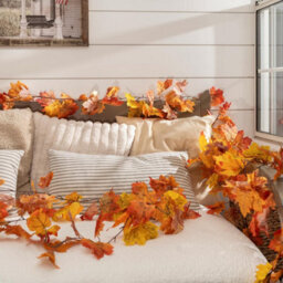 2 Pack Artificial Fall Maple Leaf Garland, 5.9Ft/piece Autumn Hanging Vine, Fall Leaves Thanksgiving Decor - thumbnail 9