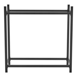 Breeins 4 X 4Ft Metal Black 10Kg Fireplace Log Storage Firewood Logs Holder - thumbnail 3