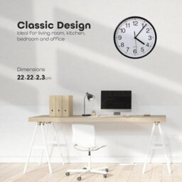 Divchi Wall Clock Silent & Non-Ticking Modern Battery Operated Digital Quiet Sweep Office Home School Kitchen Decor Clocks Black - thumbnail 5