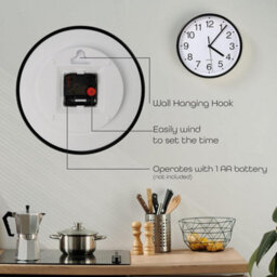 Divchi Wall Clock Silent & Non-Ticking Modern Battery Operated Digital Quiet Sweep Office Home School Kitchen Decor Clocks Black - thumbnail 4