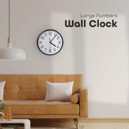 Divchi Wall Clock Silent & Non-Ticking Modern Battery Operated Digital Quiet Sweep Office Home School Kitchen Decor Clocks Black - thumbnail 2