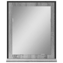 Walplus Bathroom Mirror With Shelf Grey Sonoma 50X12X60 Cm Engineered Wood - thumbnail 4