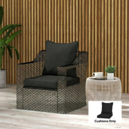 Outsunny Cushion Set With Seat & Back Pad, Cushion Only, Black - thumbnail 9