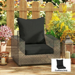 Outsunny Cushion Set With Seat & Back Pad, Cushion Only, Black - thumbnail 8