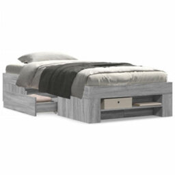 Berkfield Bed Frame Without Mattress Grey Sonoma 75X190 Cm Small Single Engineered Wood - thumbnail 4