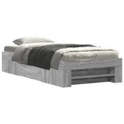 Berkfield Bed Frame Without Mattress Grey Sonoma 75X190 Cm Small Single Engineered Wood - thumbnail 2