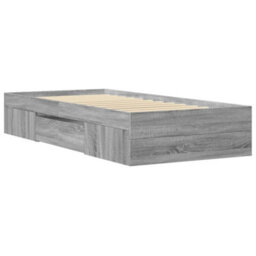 Berkfield Bed Frame Without Mattress Grey Sonoma 75X190 Cm Small Single Engineered Wood - thumbnail 7