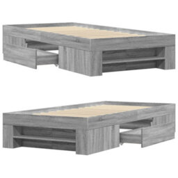 Berkfield Bed Frame Without Mattress Grey Sonoma 75X190 Cm Small Single Engineered Wood - thumbnail 8