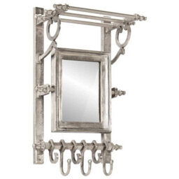 Vidaxl Luggage Rack With Coat Hangers Wall Mounted Aluminium - thumbnail 1