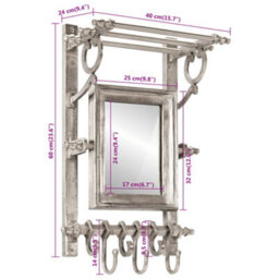 Vidaxl Luggage Rack With Coat Hangers Wall Mounted Aluminium - thumbnail 6