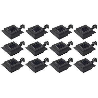 Outdoor Solar Lamps 12 Pcs Led Square 12 Cm Black - image 1