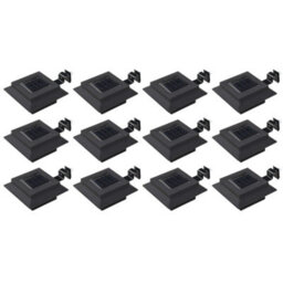 Outdoor Solar Lamps 12 Pcs Led Square 12 Cm Black - thumbnail 1