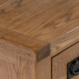 Zelah Oak Bedside Table - Fully Assembled 3 Drawer Cabinet - By Roseland Furniture - thumbnail 6