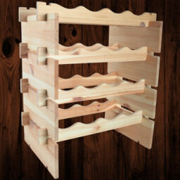 Woodeedoo Freestanding 4 Tier Wooden Wine Rack For 16 Bottles Natural Pine Floor Standing Bar Cellar Storage 50 X 32 X 66 Cm - thumbnail 1