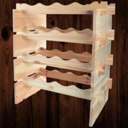 Woodeedoo Freestanding 4 Tier Wooden Wine Rack For 16 Bottles Natural Pine Floor Standing Bar Cellar Storage 50 X 32 X 66 Cm - thumbnail 2