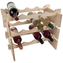Woodeedoo Freestanding 4 Tier Wooden Wine Rack For 16 Bottles Natural Pine Floor Standing Bar Cellar Storage 50 X 32 X 66 Cm - thumbnail 8