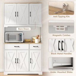 Homcom 175Cm Tall Kitchen Pantry, Kitchen Cabinet W/ Drawers, Shelves, White - thumbnail 6