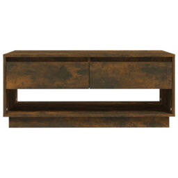 Berkfield Modern Coffee Table Smoked Oak 102.5X55X44 Cm Engineered Wood - thumbnail 4
