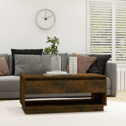 Berkfield Modern Coffee Table Smoked Oak 102.5X55X44 Cm Engineered Wood - thumbnail 2