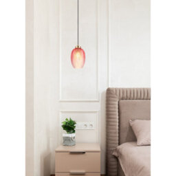 Luminosa Lighting Luminosa Jessica Dome Pendant Ceiling Light Gold Colours Matt Blackberry Glass Shade 1X E27 - thumbnail 5