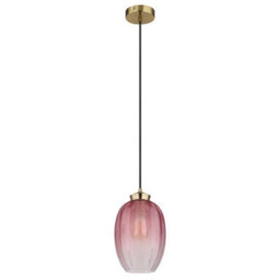 Luminosa Lighting Luminosa Jessica Dome Pendant Ceiling Light Gold Colours Matt Blackberry Glass Shade 1X E27 - thumbnail 2