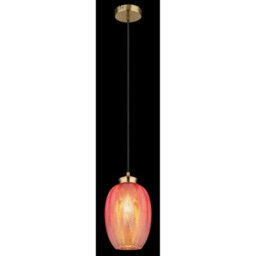 Luminosa Lighting Luminosa Jessica Dome Pendant Ceiling Light Gold Colours Matt Blackberry Glass Shade 1X E27 - thumbnail 4