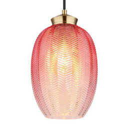Luminosa Lighting Luminosa Jessica Dome Pendant Ceiling Light Gold Colours Matt Blackberry Glass Shade 1X E27 - thumbnail 3