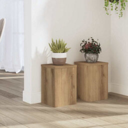 Walplus Plant Stands 2 Pcs Artisan Oak 20X20X30 Cm Engineered Wood - thumbnail 1