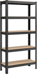 Songmics Shelving Unit, 5-Tier Steel Storage Shelves, No Bolt Assembly, Ideal For Garage And Shed, Black - thumbnail 9