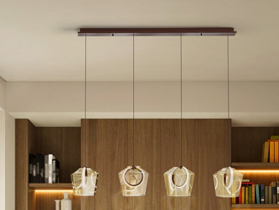 Luminosa Lighting Luminosa Ingrid Bar Pendant Ceiling 4 Light Champagne Led 3000K - Uk Stock - image 1