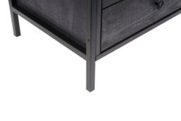 Timber Art Design Zahra Bedside Table Cabinet Bedroom Furniture Nightstand 3 Drawer Black - thumbnail 4