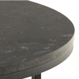 Wyld Haus Odense Round Coffee Table - Black Marble Effect Top With Matte Black Steel Legs - thumbnail 5