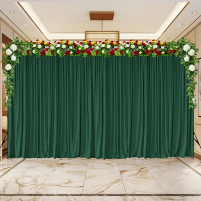 Neel Blue Green Velvet Backdrop Curtain Wrinkle-Free Polyester Fabric Background With Drapes, 3X6 Metres - image 1