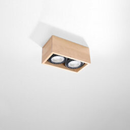Luminosa Lighting Luminosa Quatro Rectangle Twin Surface Mounted Downlights Flush Light Natural Wood Gu10