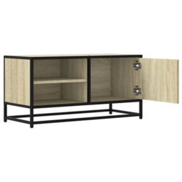 Berkfield Tv Cabinet Sonoma Oak 80X34.5X40 Cm Engineered Wood And Metal - thumbnail 7