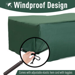 Outsunny 210X140X80Cm Uv Rain Protective Cover For Garden Rattan Furniture Green - thumbnail 4
