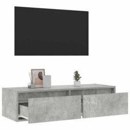 Berkfield Durable Tv Cabinet With Led Lights Concrete Grey 100X35.5X25 Cm - thumbnail 5