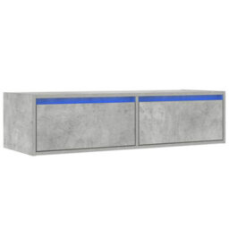 Berkfield Durable Tv Cabinet With Led Lights Concrete Grey 100X35.5X25 Cm - thumbnail 3