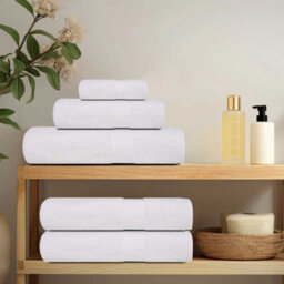 Berkfield Hand Towels 4 Pcs White 50X100 Cm 360 Gsm 100% Cotton - thumbnail 3