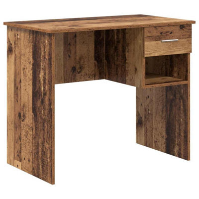 Berkfield Modern Desk With Storage Old Wood 90X49.5X75 Cm Engineered Wood