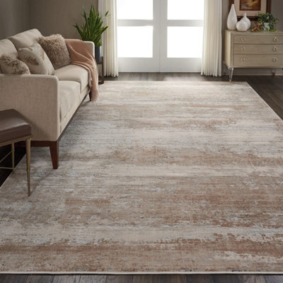 Beige Modern Luxurious Abstract Jute Latex Backing Easy To Clean Rug For Living Room Bedroom And Dining Room-239Cm (Circle) - image 1