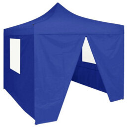 Berkfield Professional Folding Party Tent With 4 Sidewalls 2X2 M Steel Blue - thumbnail 1