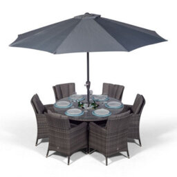 That's Furniture Savannah Round 6 Seater Patio Dining Set With Ice Bucket Drinks Cooler - Grey - thumbnail 7