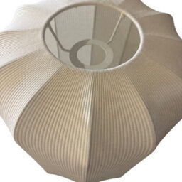 CGC Lighting Cgc Lila Cream Cylinder Ribbed Stretch Cotton Fabric Lampshade - thumbnail 8